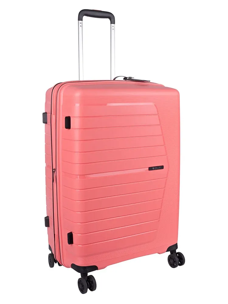 Cellini Starlite Medium 4 Wheel Trolley Case Salmon