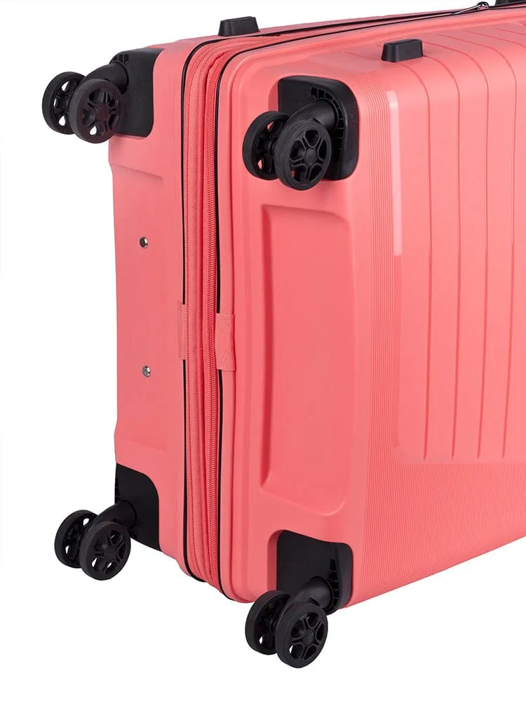 Cellini Starlite Medium 4 Wheel Trolley Case Salmon