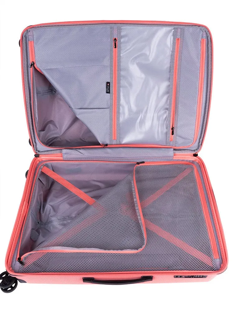 Cellini Starlite Medium 4 Wheel Trolley Case Salmon