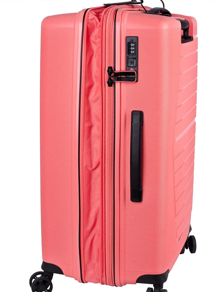Cellini Starlite Medium 4 Wheel Trolley Case Salmon