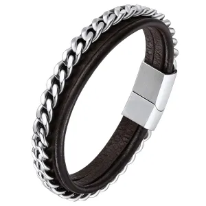ChainsPro Braided Bracelet Leather Bracelet for Men Black Wristbands Bracelets Male Cool Bracelets Goth Bracelets