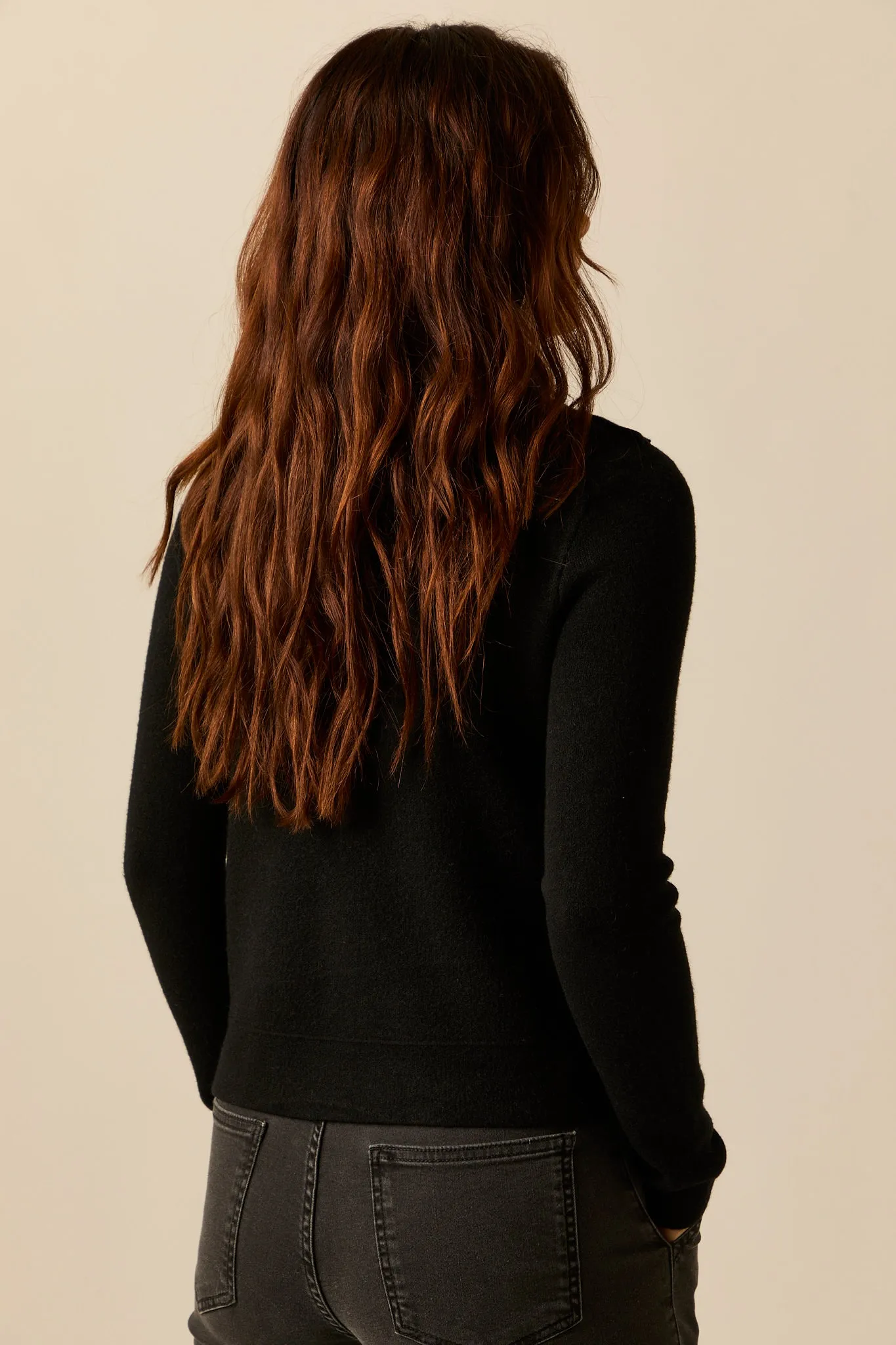 Chaqueta perfecto de punto negro