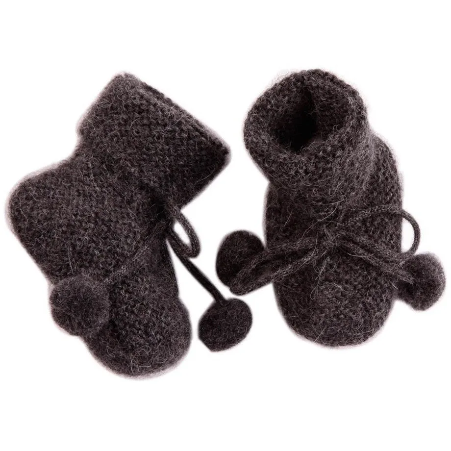 Charcoal Baby Booties
