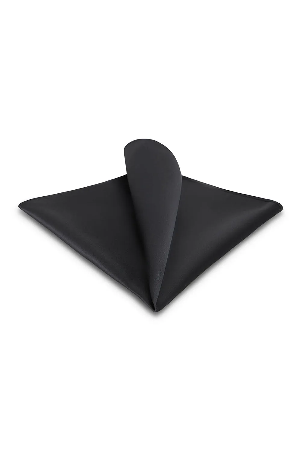 Charcoal Solid Satin Silk Pocket Square