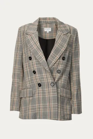 CHECKED DOUBLE-BREASTED BLAZER