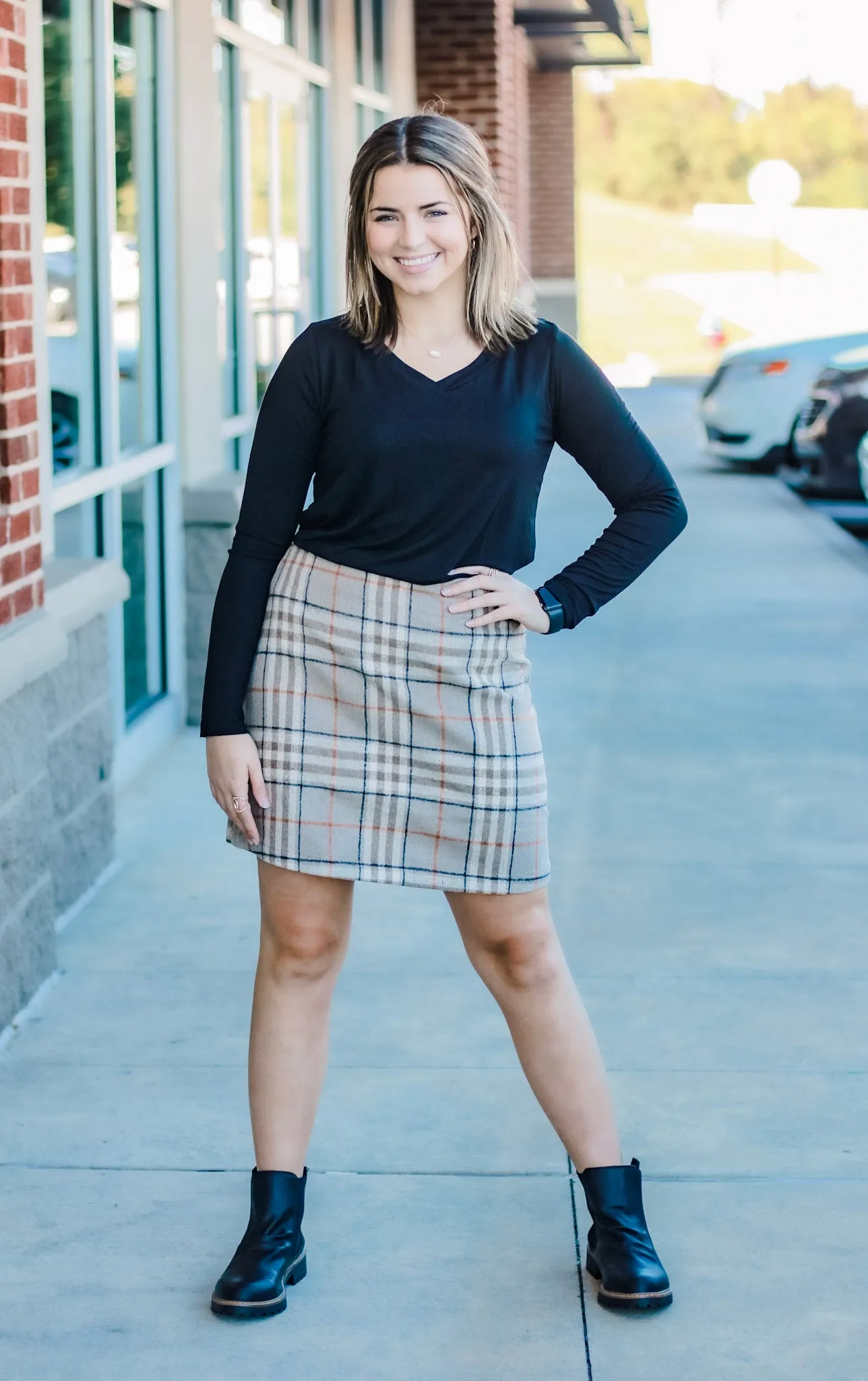 Checking You Out Mini Skirt