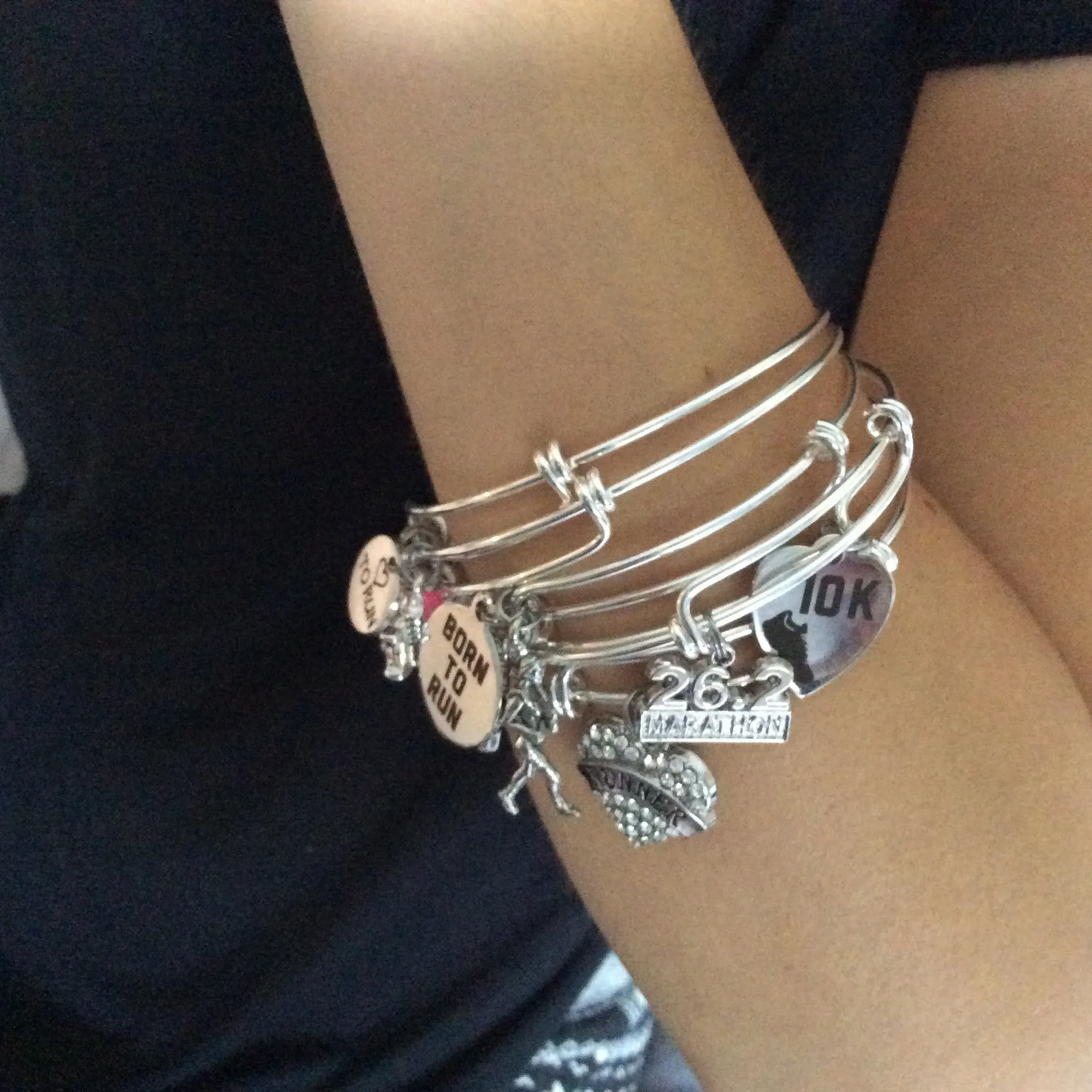 Cheerleader Love to Cheer Expandable Silver Charm Bracelet Adjustable Wire Bangle Handmade Gift Trendy