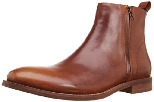Chelsea Leather Ankle Boots for Men with Zip Closure
