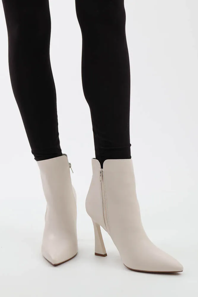 Chic Pointy Toe High Heel Ankle Bootie