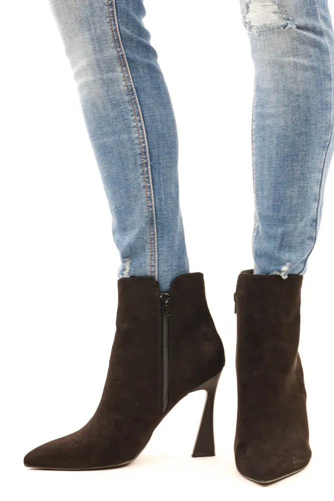 Chic Pointy Toe High Heel Ankle Bootie