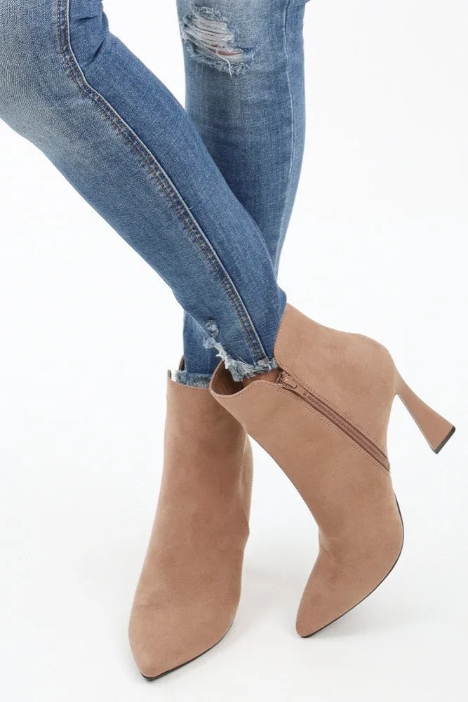 Chic Pointy Toe High Heel Ankle Bootie