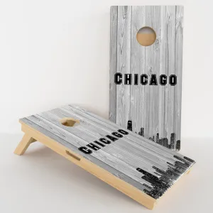 Chicago Black & White City Baseball Professional Cornhole Boards