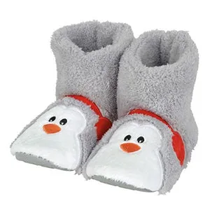 Child Penguin Fuzzy Slippers, Size Small 7-8