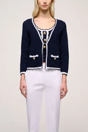 CHINO BLUE BON-TON CARDIGAN