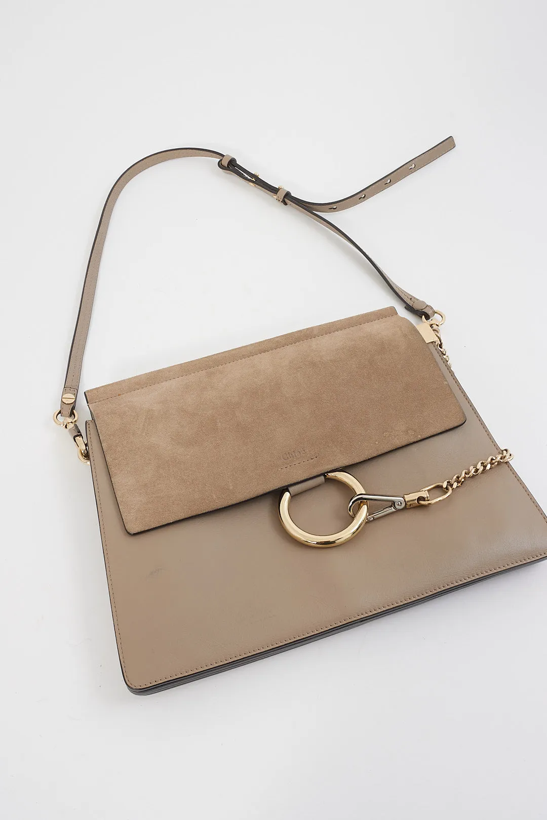 Chloé Grey Leather Medium Faye Shoulder Bag