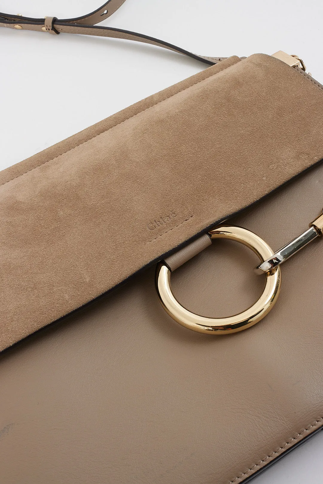 Chloé Grey Leather Medium Faye Shoulder Bag
