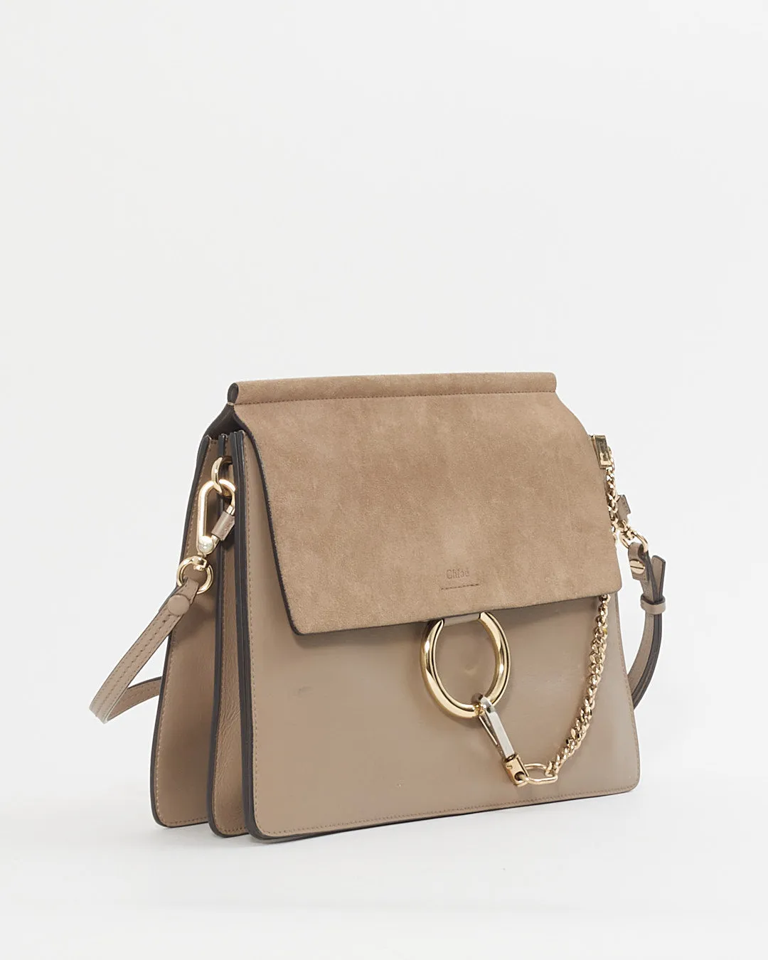Chloé Grey Leather Medium Faye Shoulder Bag