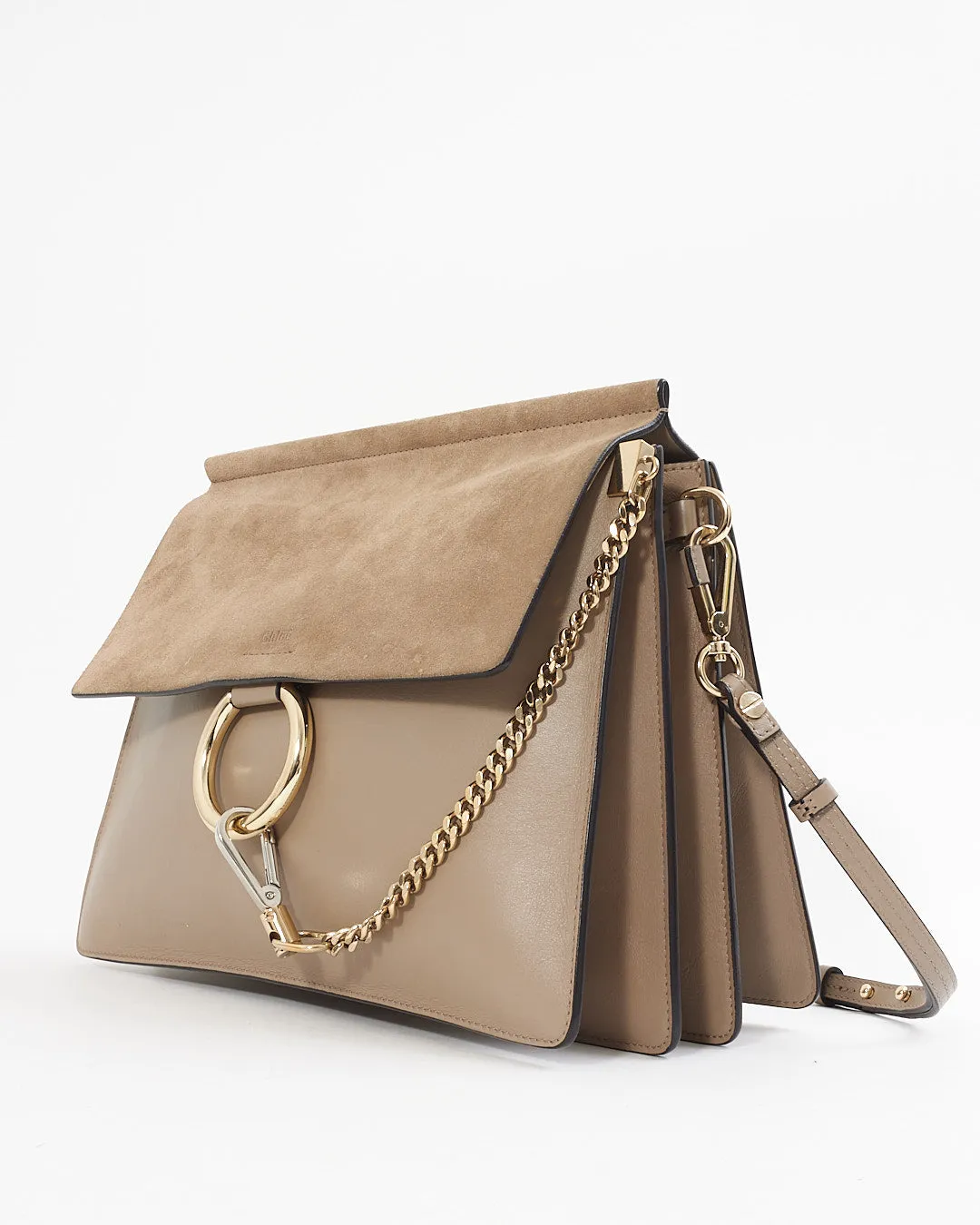Chloé Grey Leather Medium Faye Shoulder Bag