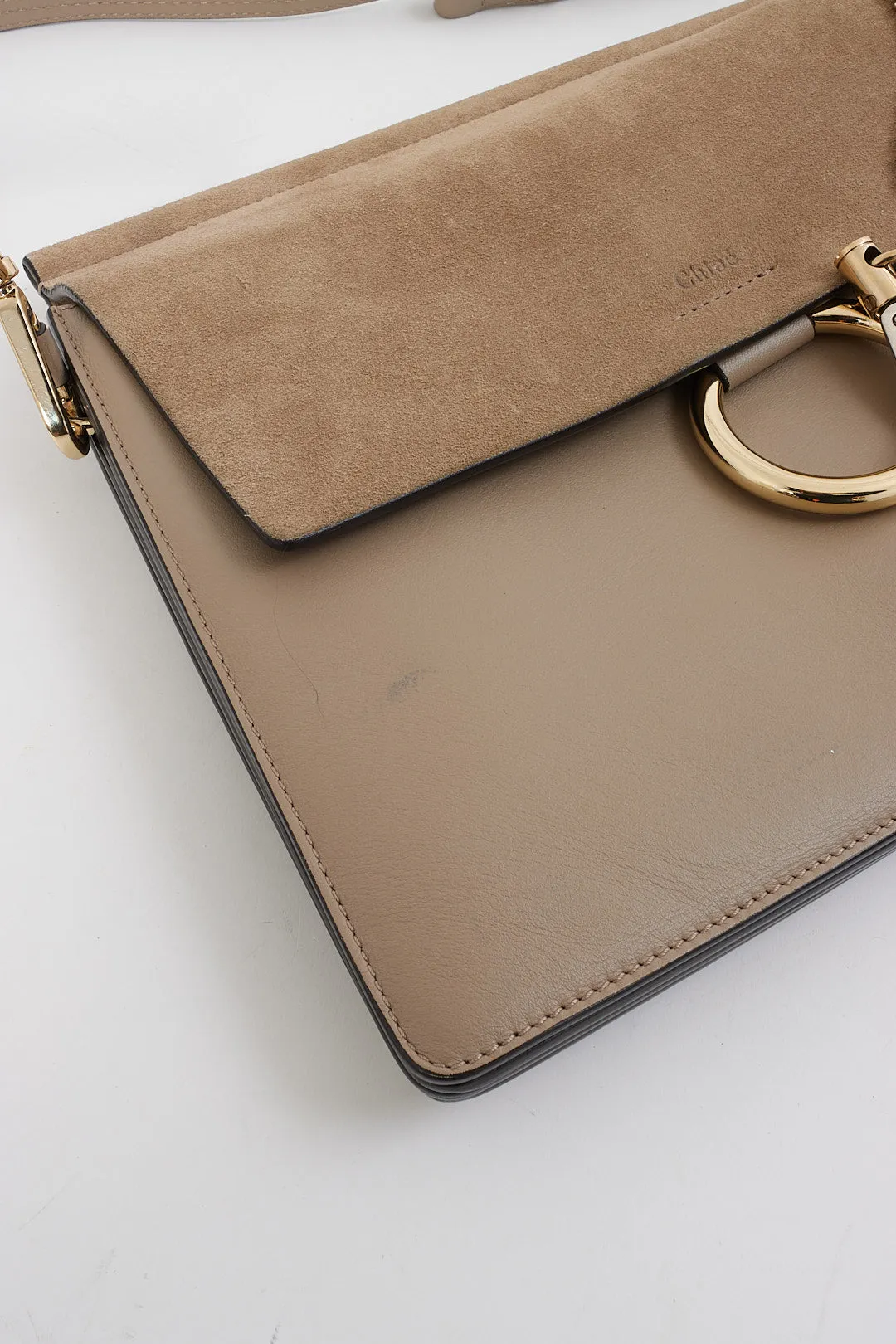 Chloé Grey Leather Medium Faye Shoulder Bag