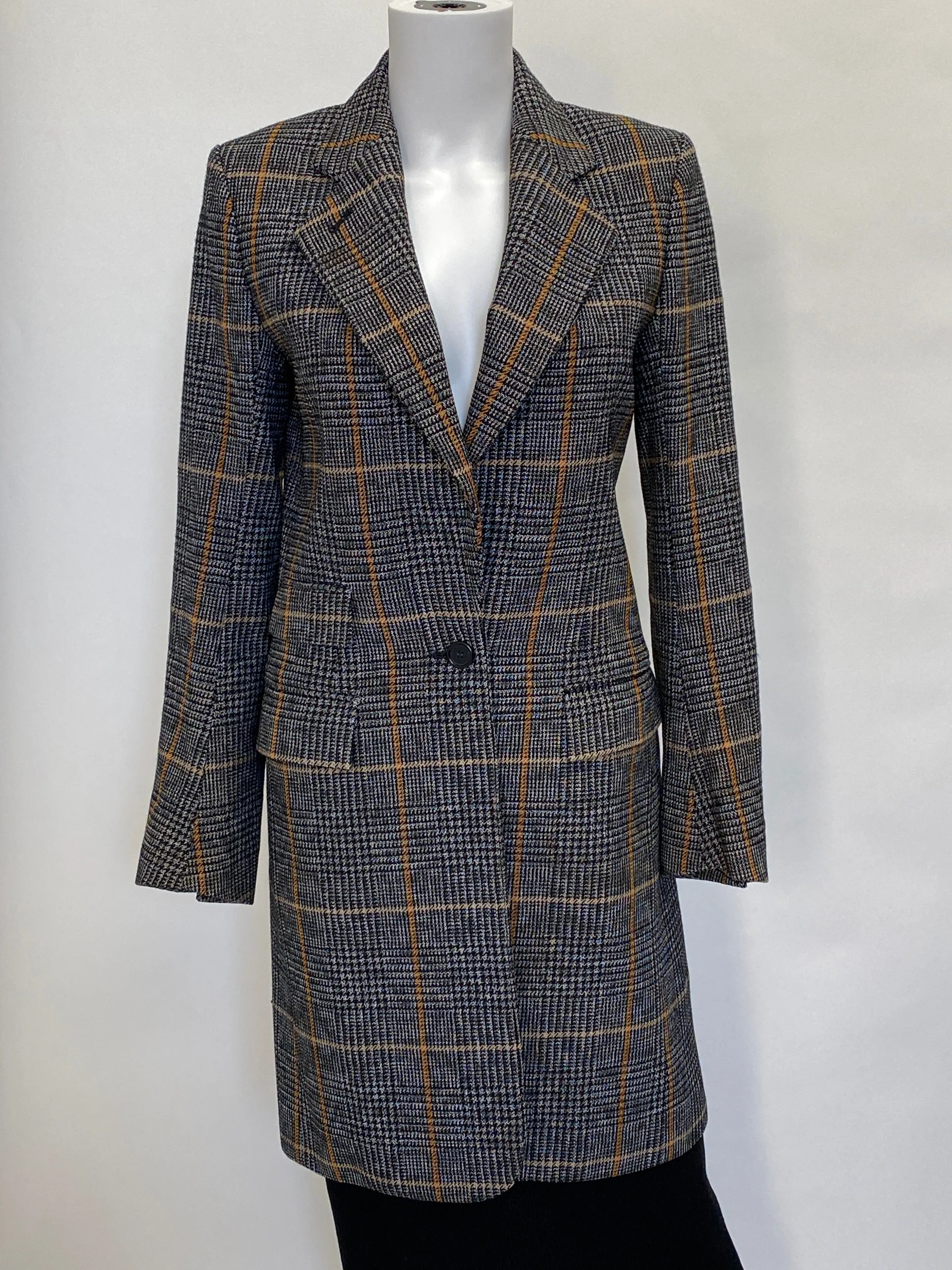 Chloe Plaid Checked Houndstooth Woven Coat