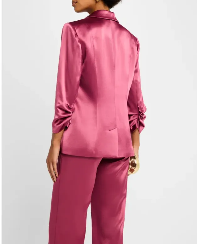 CINQ Á SEPT SATIN SCRUNCH CHEYENNE BLAZER