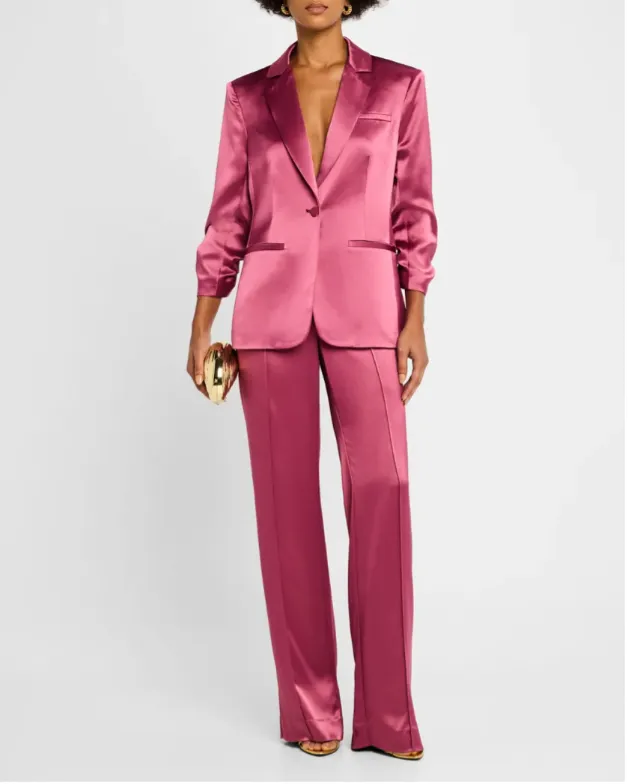 CINQ Á SEPT SATIN SCRUNCH CHEYENNE BLAZER