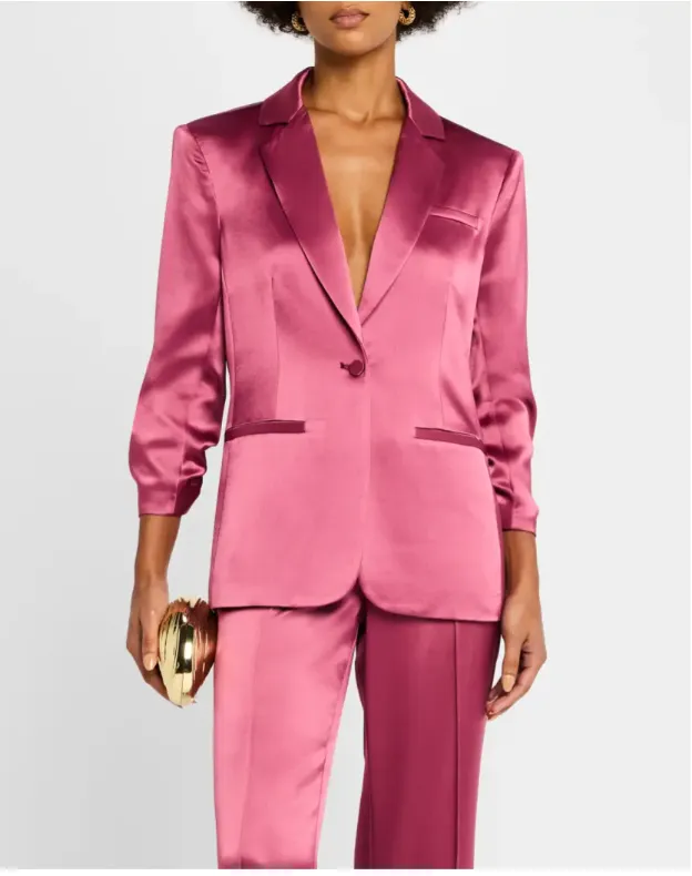 CINQ Á SEPT SATIN SCRUNCH CHEYENNE BLAZER