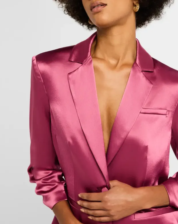 CINQ Á SEPT SATIN SCRUNCH CHEYENNE BLAZER
