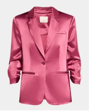CINQ Á SEPT SATIN SCRUNCH CHEYENNE BLAZER