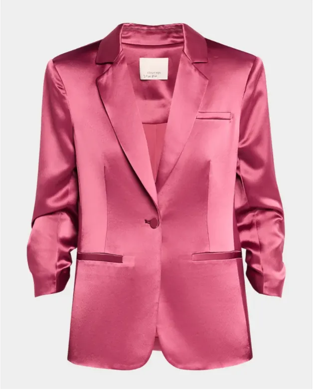 CINQ Á SEPT SATIN SCRUNCH CHEYENNE BLAZER