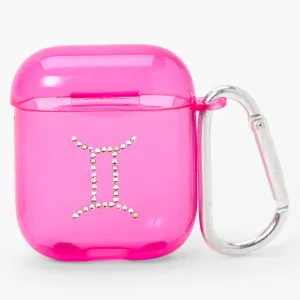 Claire's Pink Gemini Zodiac Earbud Case Cover - Compatible with Apple AirPods