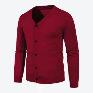 Classic V-Neck Button-Up Knit Cardigans