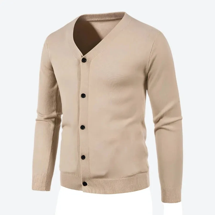Classic V-Neck Button-Up Knit Cardigans