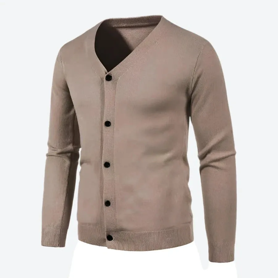 Classic V-Neck Button-Up Knit Cardigans