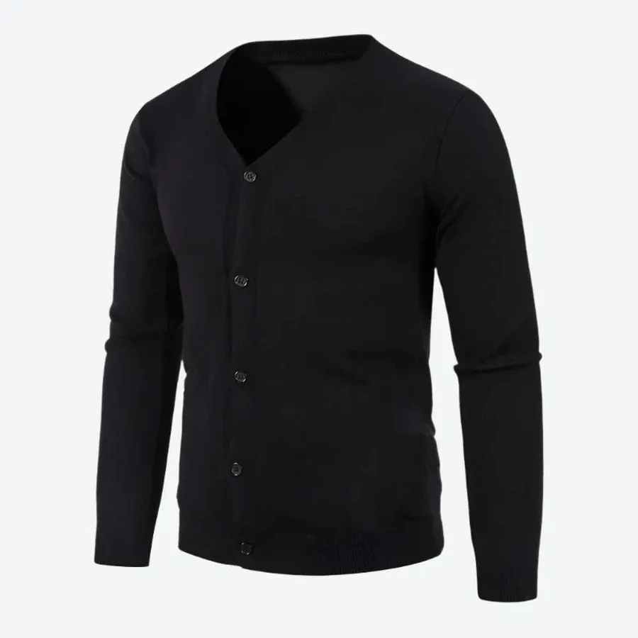 Classic V-Neck Button-Up Knit Cardigans