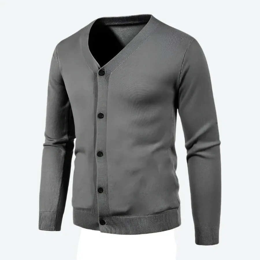 Classic V-Neck Button-Up Knit Cardigans
