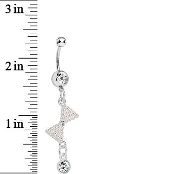 Clear Gem Charming Bowtie Drop Gem Dangle Belly Ring