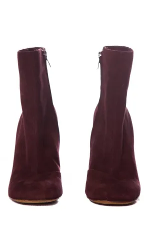 Céline Burgundy Suede Booties SZ 35.5
