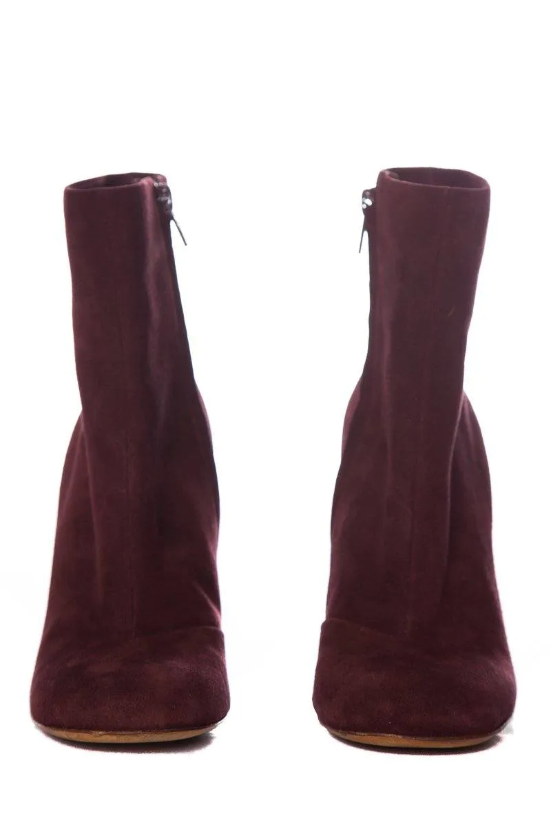 Céline Burgundy Suede Booties SZ 35.5