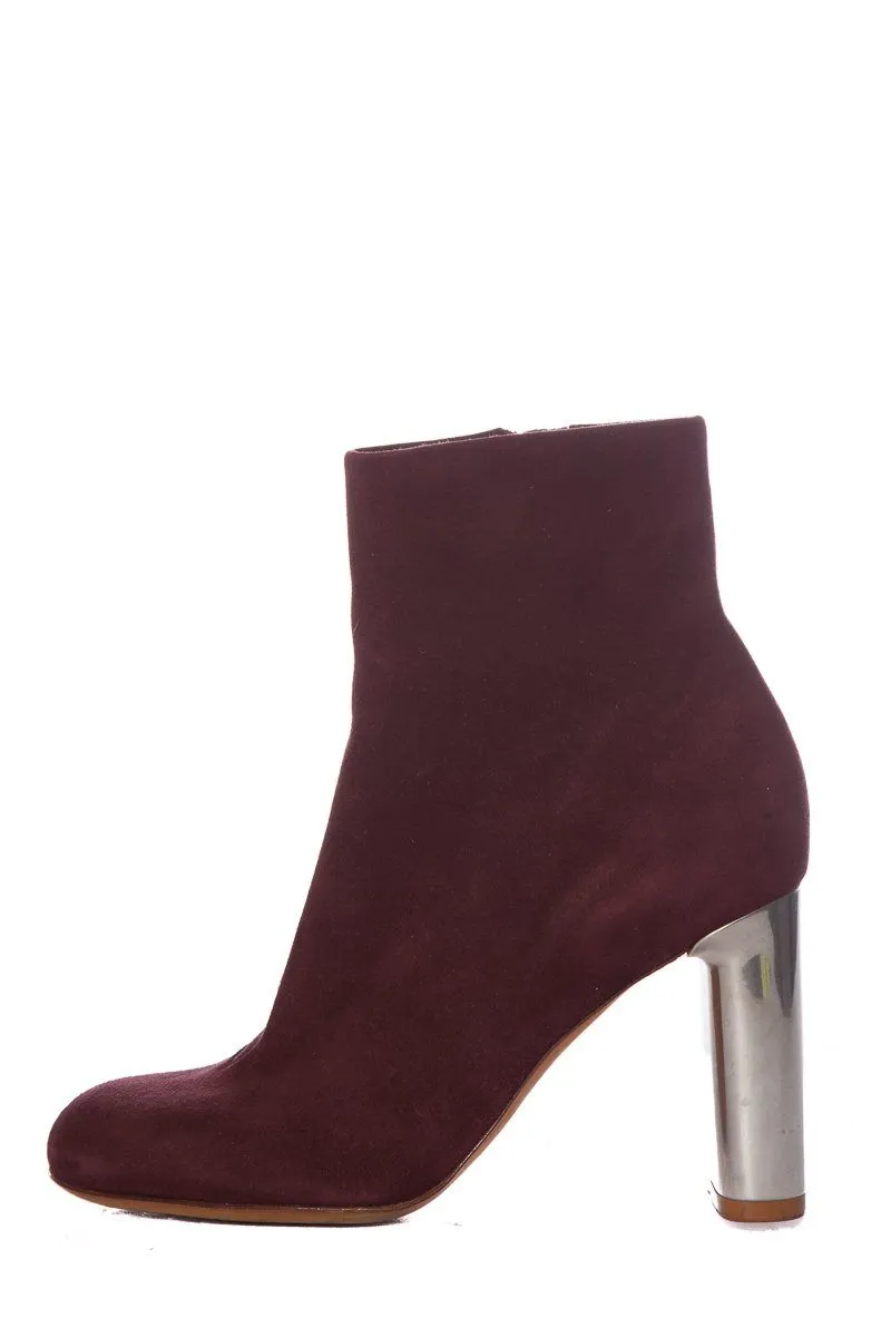 Céline Burgundy Suede Booties SZ 35.5