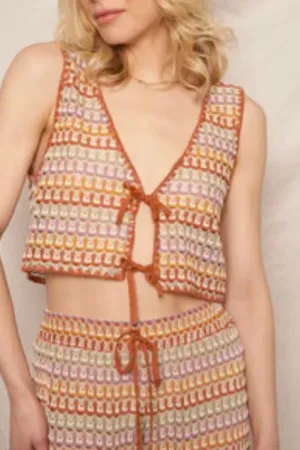 Coastal Dream Crochet Vest-Multi Color