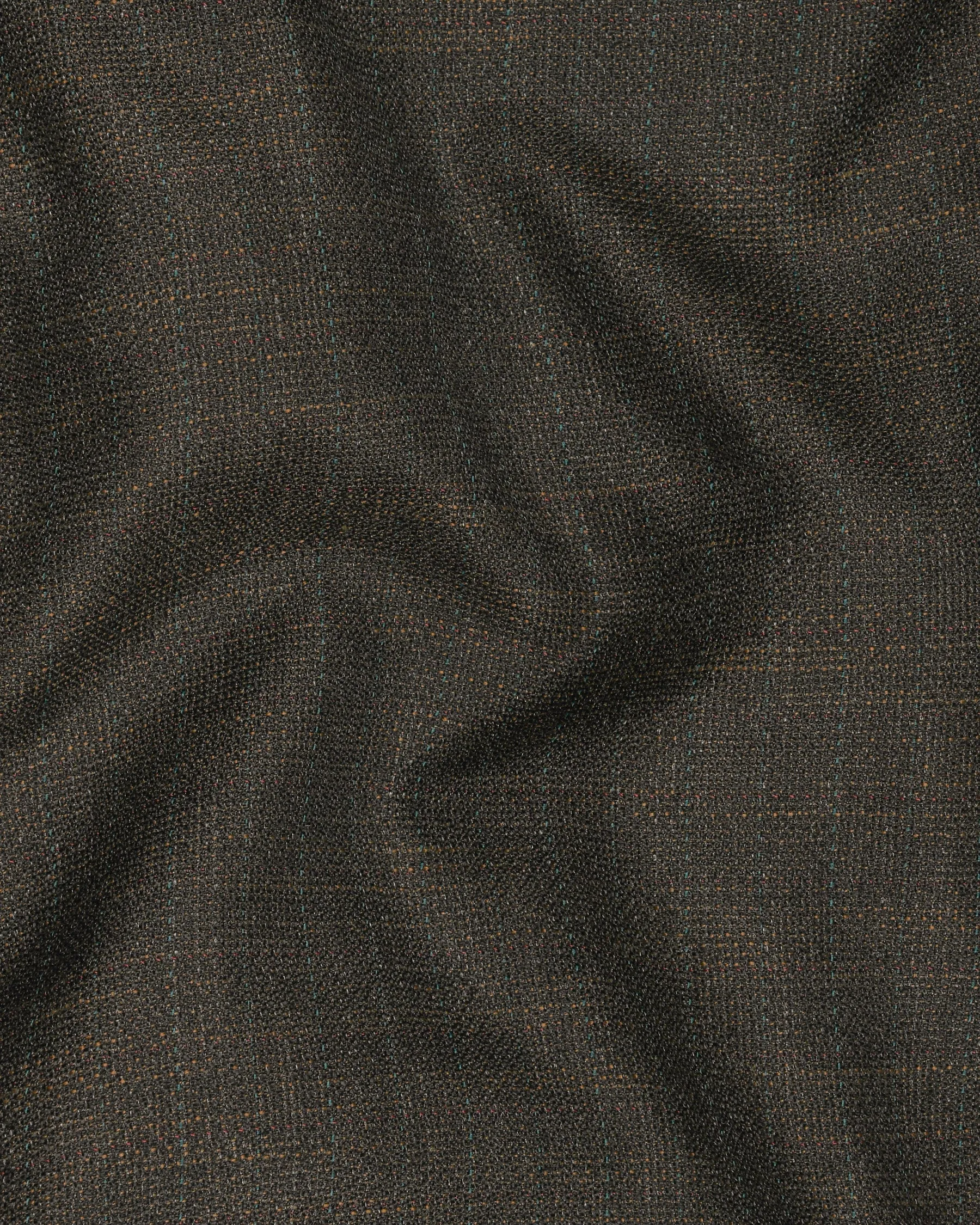 Coffee Subtle Slubbed Wool Rich Double Breasted Blazer