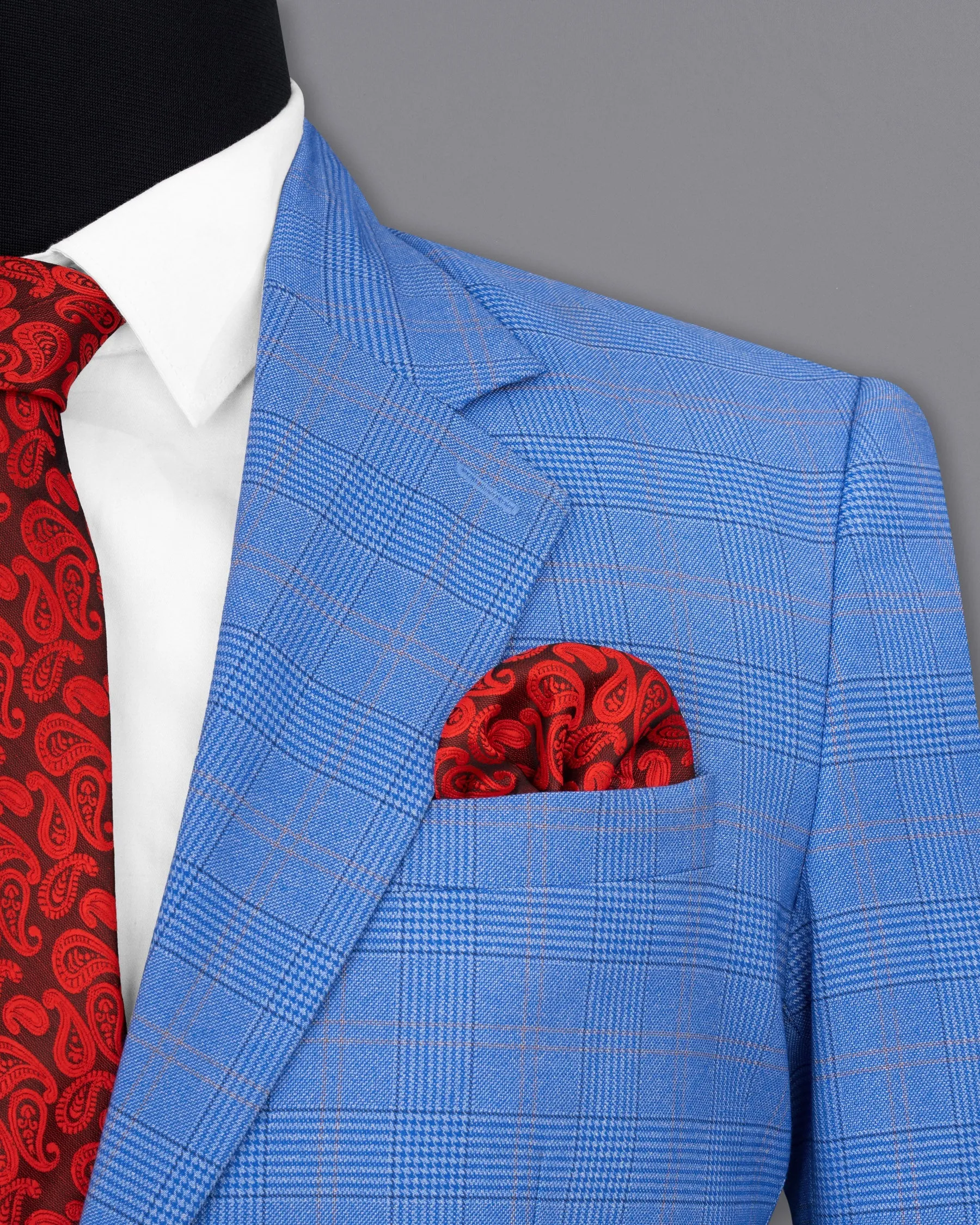 Cornflower Blue Super fine Plaid Woolrich Blazer