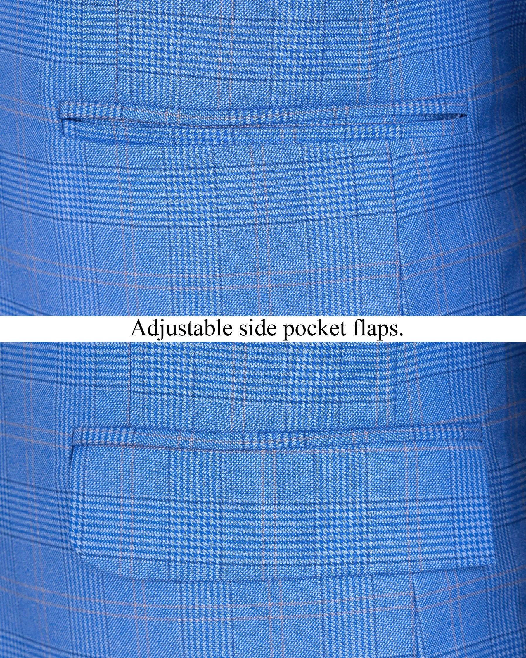 Cornflower Blue Super fine Plaid Woolrich Blazer
