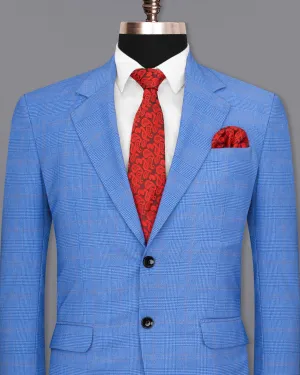 Cornflower Blue Super fine Plaid Woolrich Blazer