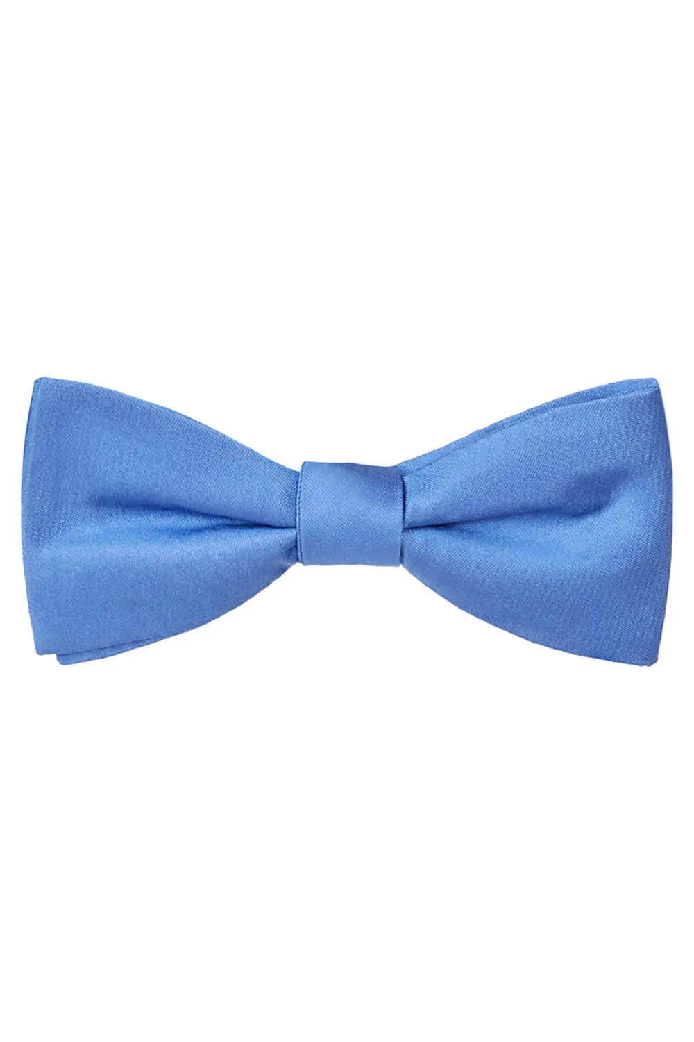 Cornflower Solid Satin Silk Bow Tie