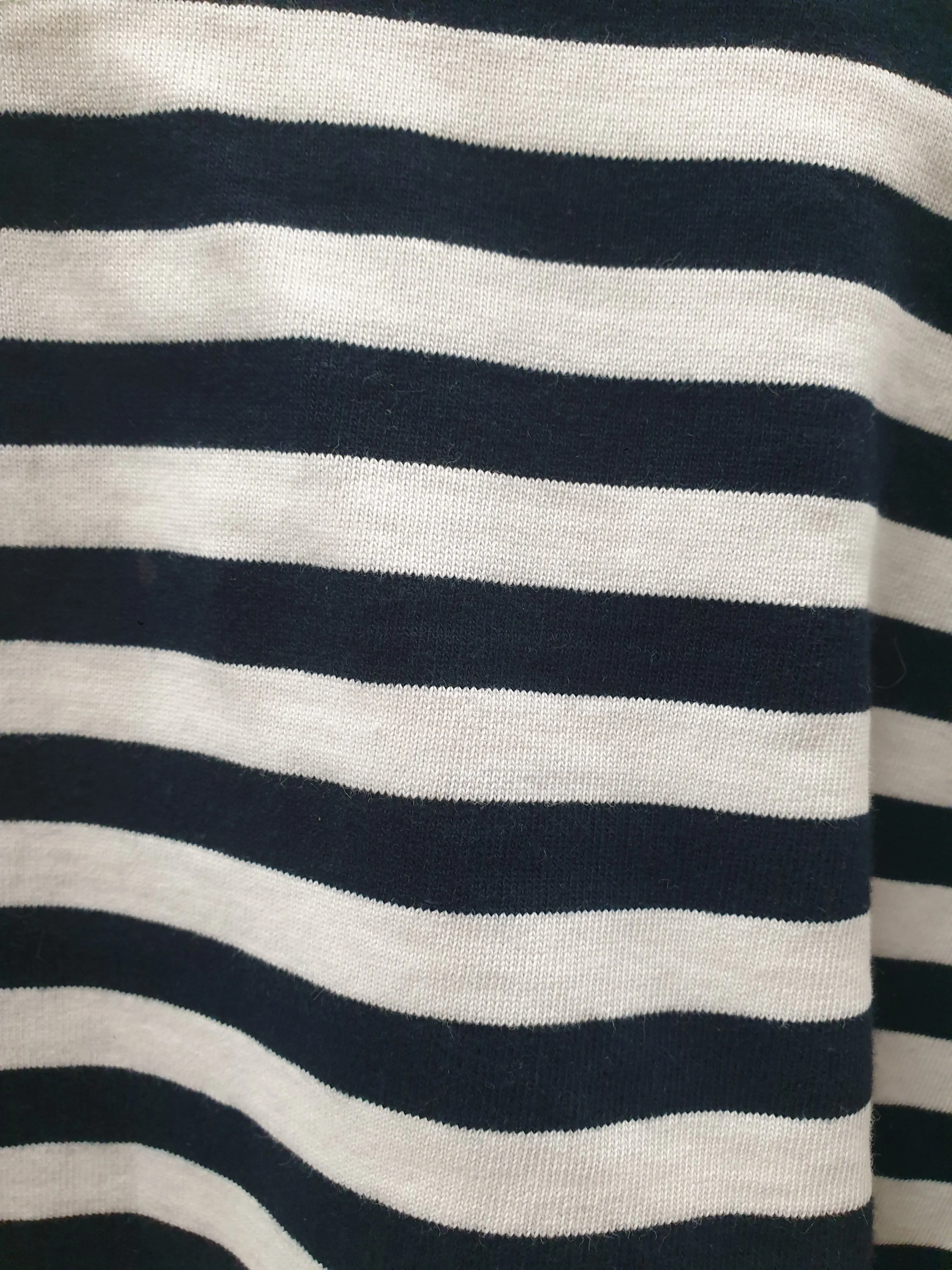 Cos blue and white striped cropped long sleeve top size S