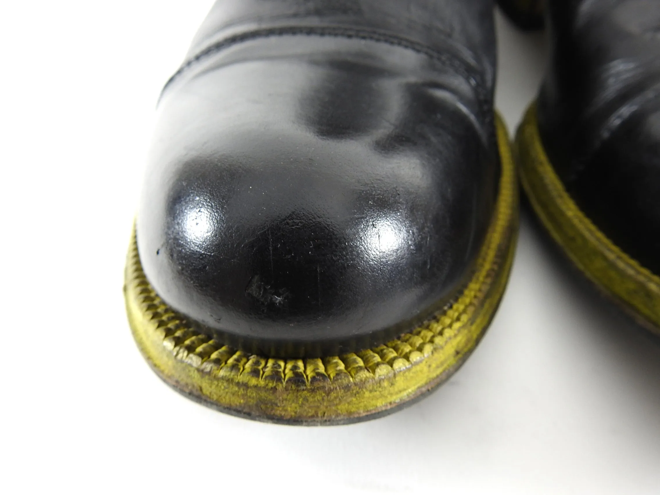 Costume National Black and Yellow Sole Lace Up Ankle Boots - 11