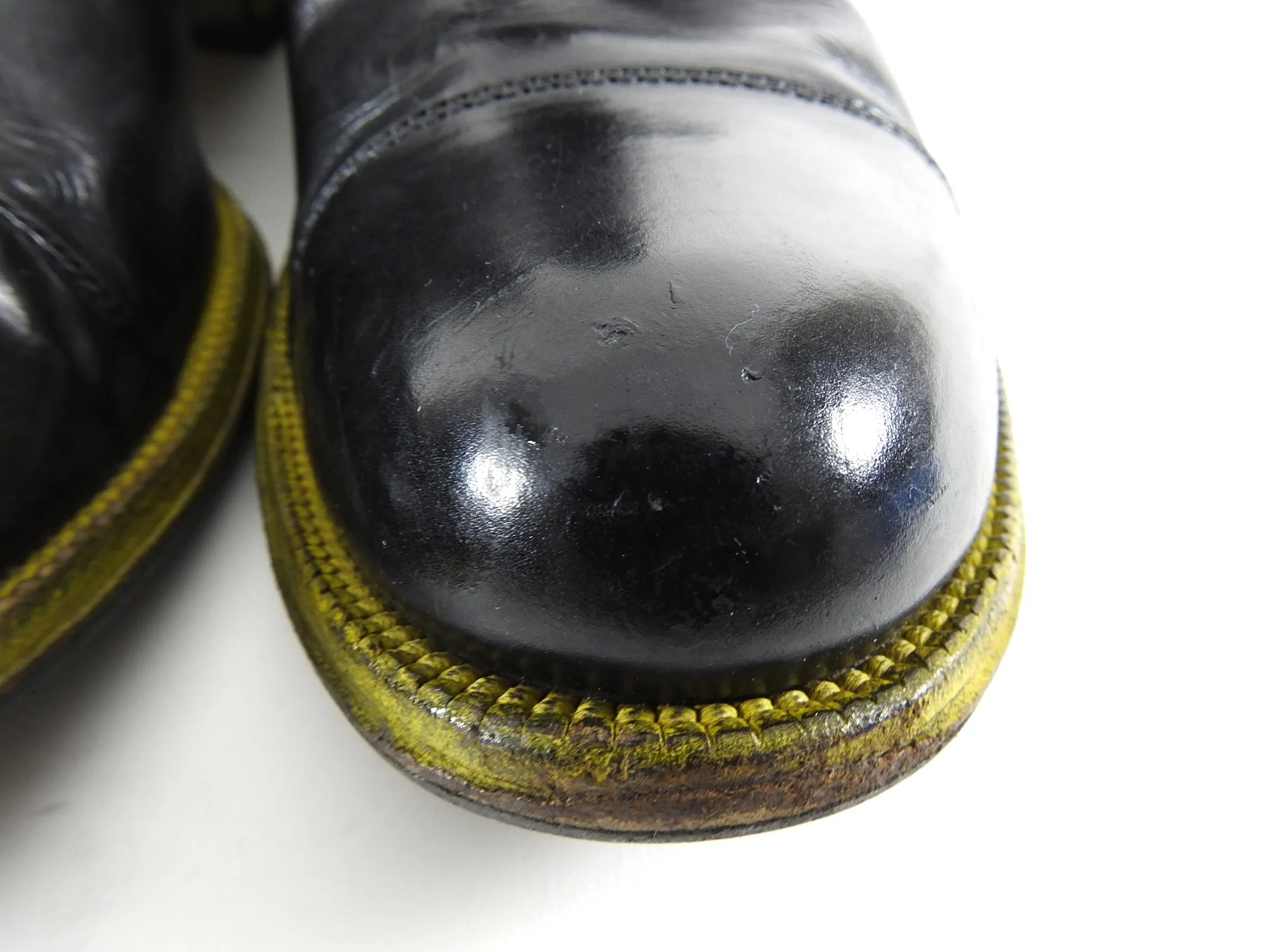Costume National Black and Yellow Sole Lace Up Ankle Boots - 11