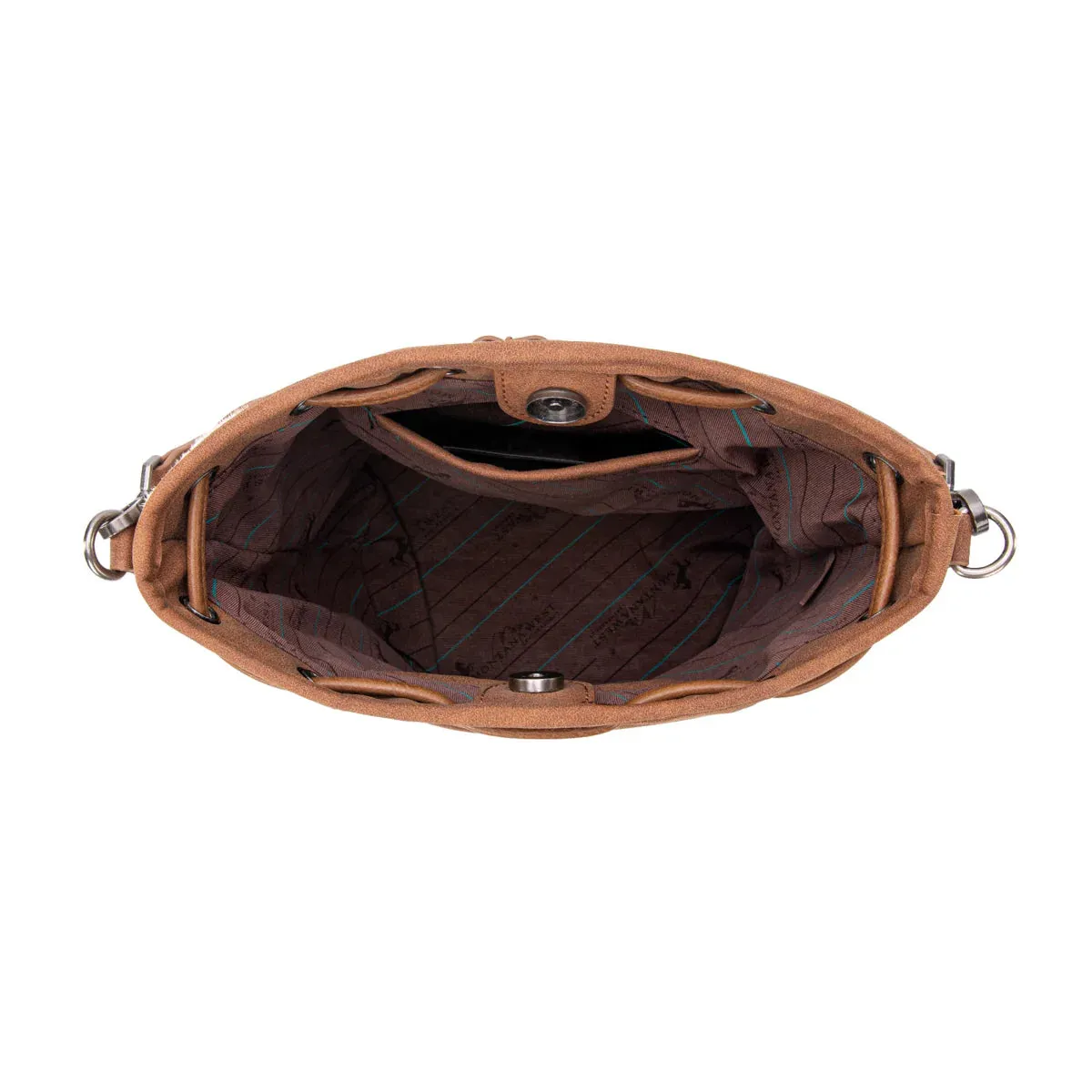 Cowhide Tooled Bucket Crossbody